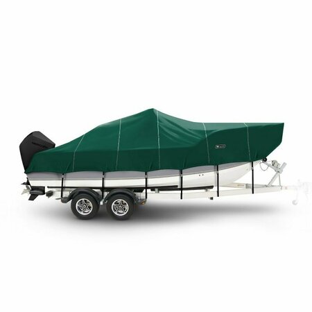 EEVELLE Boat Cover V HULL FISHING Center Console, High Bow Rails, Outboard 30ft 6in L 102in W Green SBVCCR30102B-FGR